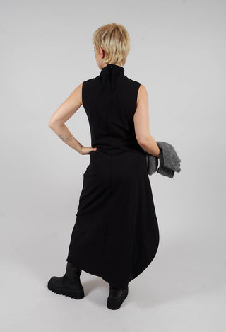 Asymmetrical Long Dress in Black
