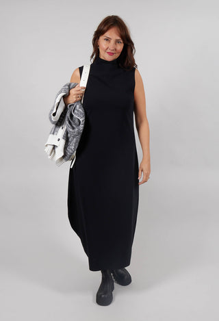 Asymmetrical Long Dress in Black