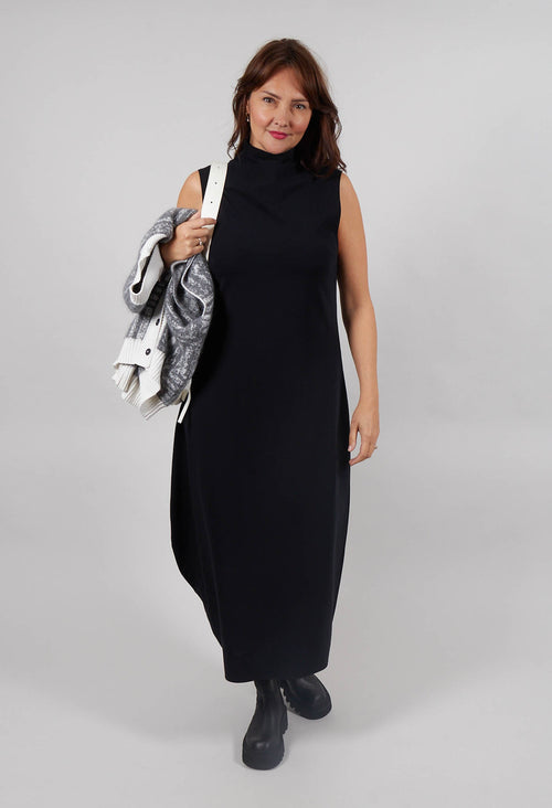 Asymmetrical Long Dress in Black