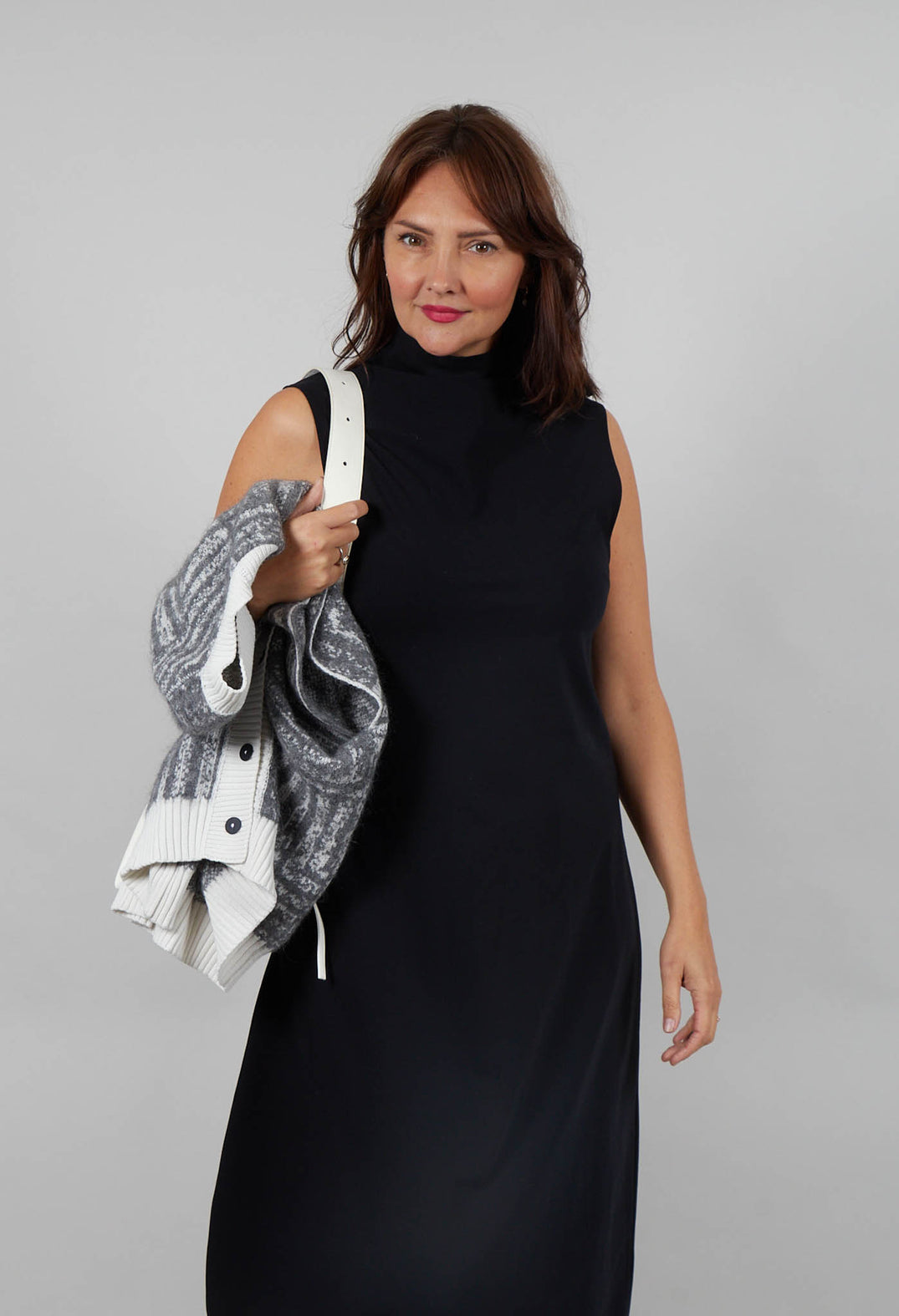 Asymmetrical Long Dress in Black
