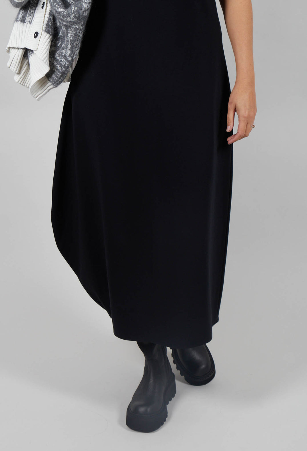 Asymmetrical Long Dress in Black