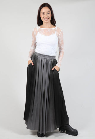 Maxi Satin Skirt in Degrade Grigio