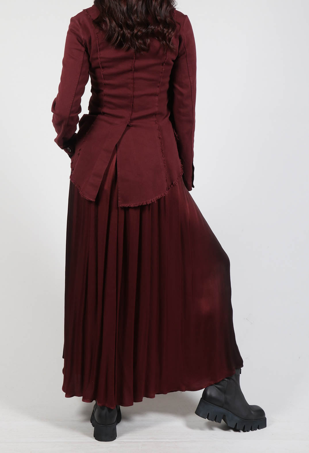 Maxi Satin Skirt in Degrade Sangue