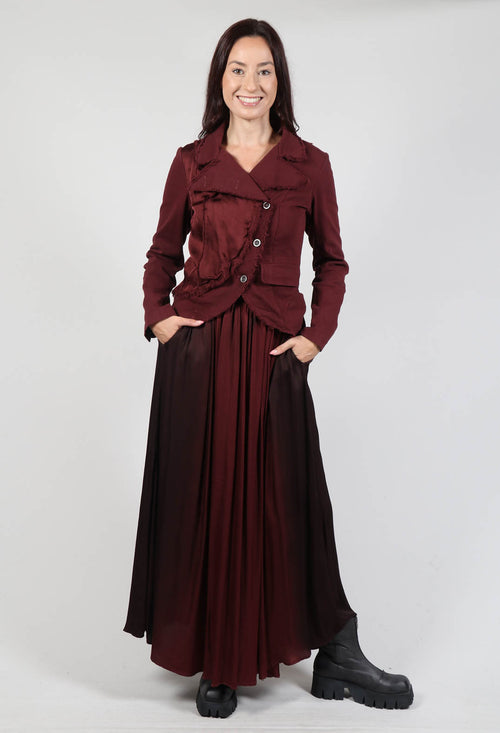 Maxi Satin Skirt in Degrade Sangue