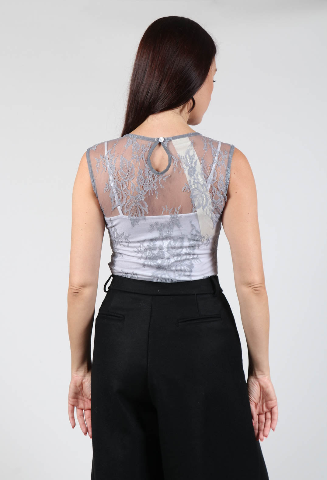 Lace Body Suit in Pizzo Grigio