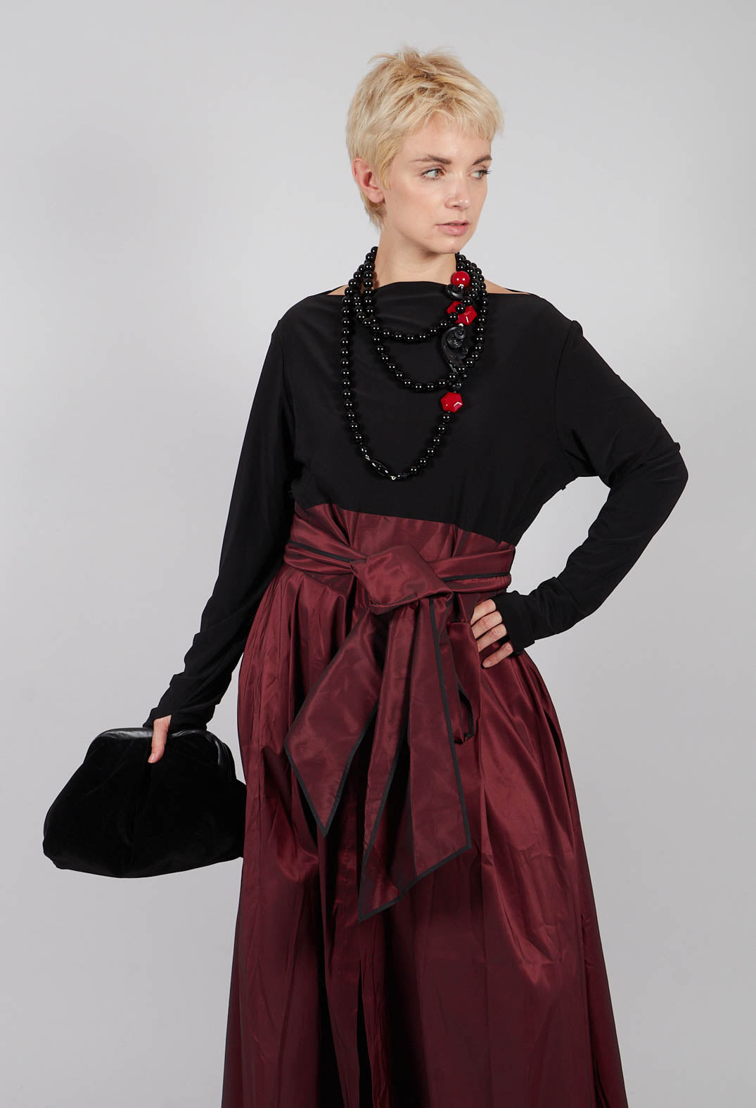 Xenia Design Dress Kivi2 In Black Burgundy | Olivia May Xenia Design Dress Kivi2 In Black Burgundy | Olivia May