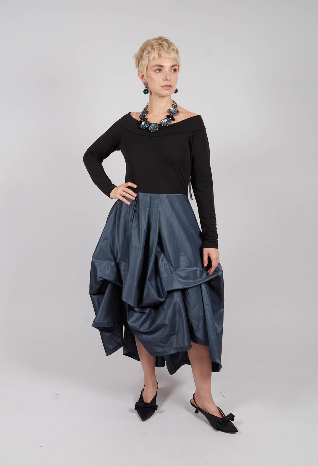 Dress Ftic9 In Black Grey Blue