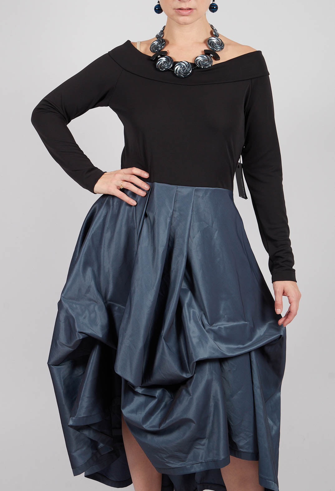 Dress Ftic9 In Black Grey Blue