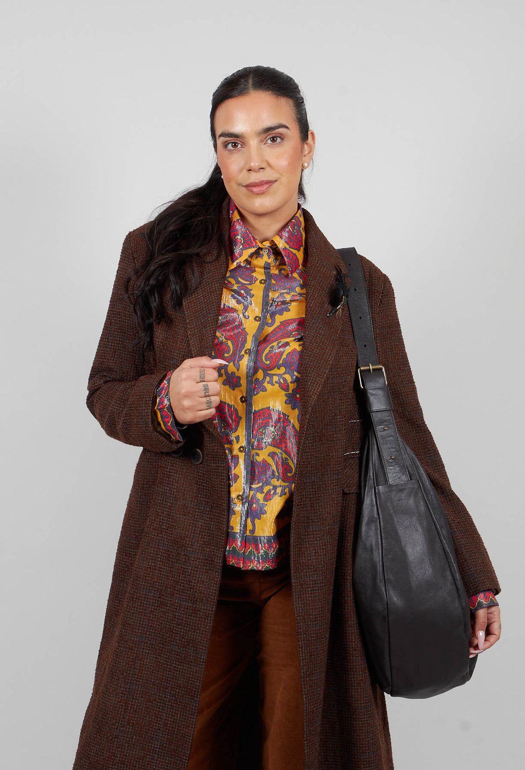 Evening Coat in Original Brown Minature Check