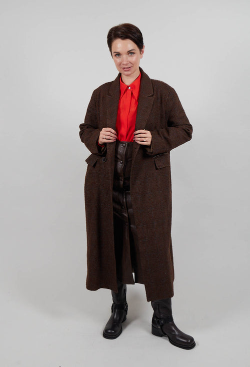Evening Coat in Original Brown Minature Check