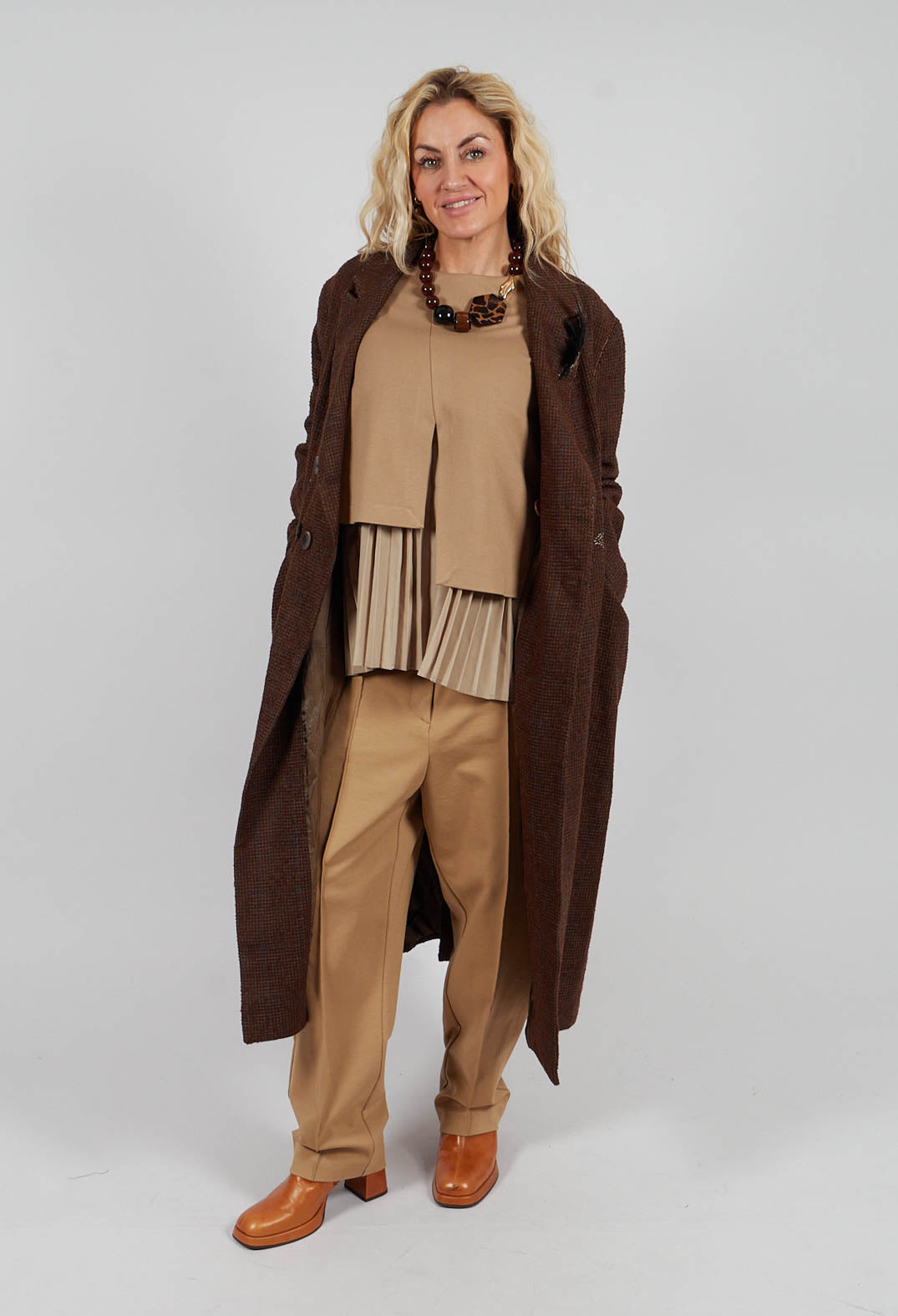 Tapered Jersey Trousers in Camel