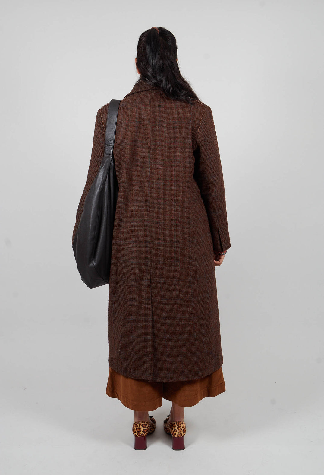 Evening Coat in Original Brown Minature Check