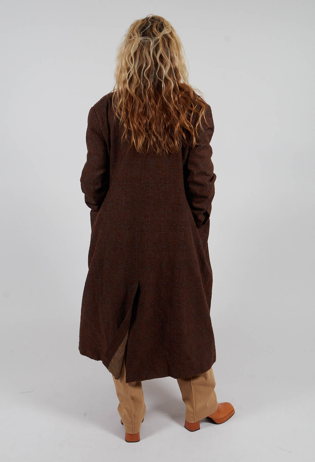 Evening Coat in Original Brown Minature Check
