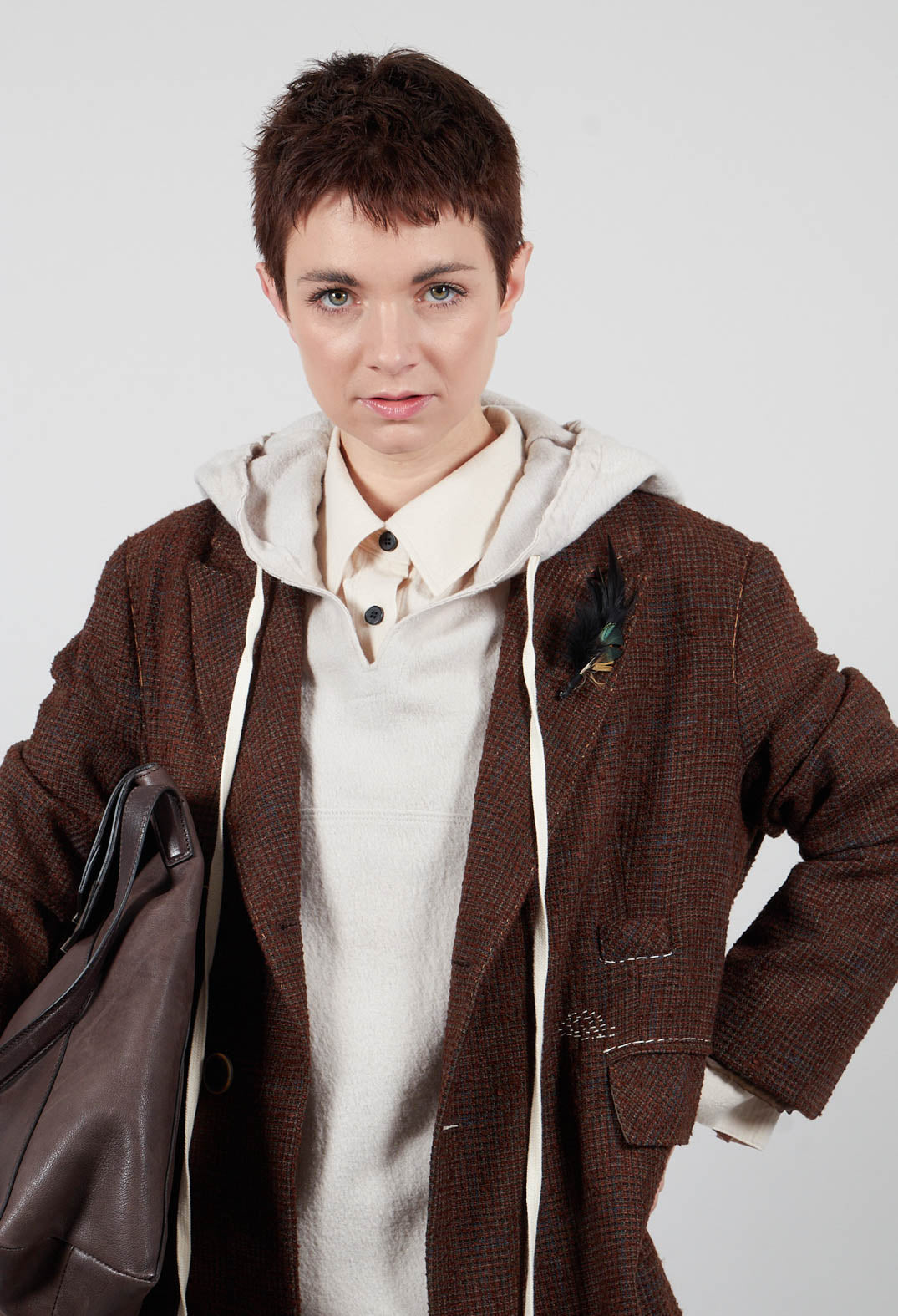 Evening Coat in Original Brown Minature Check