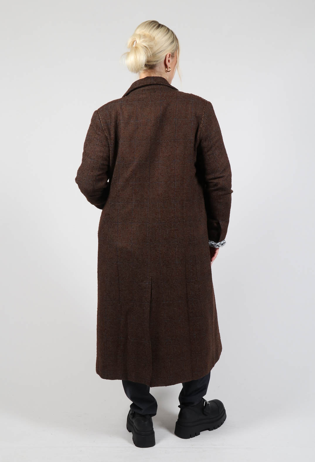 Evening Coat in Original Brown Minature Check