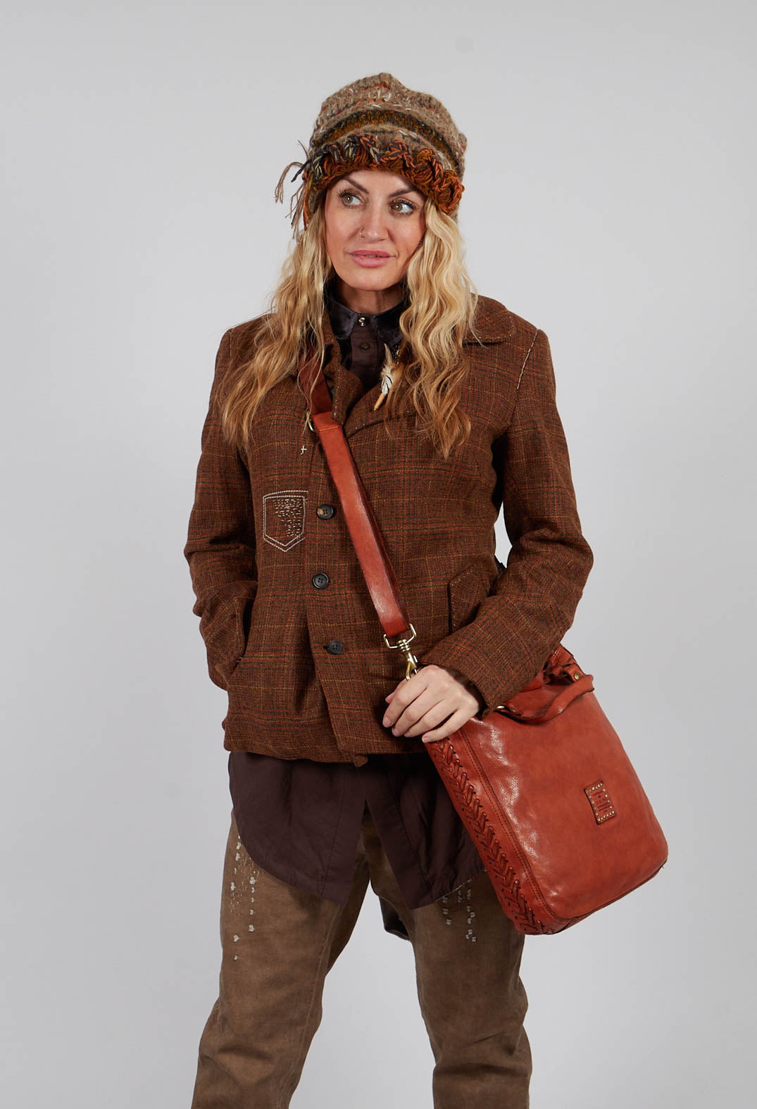 Tartan Blazer in Original Brown