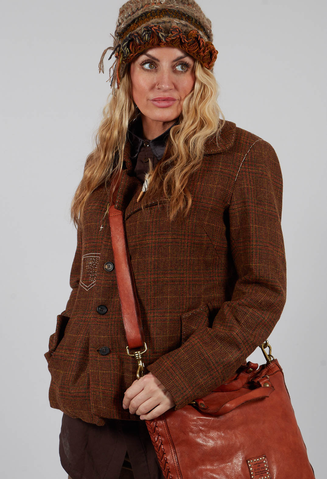 Tartan Blazer in Original Brown