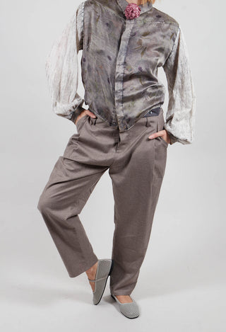 Contrast Band Trousers in Original Grey