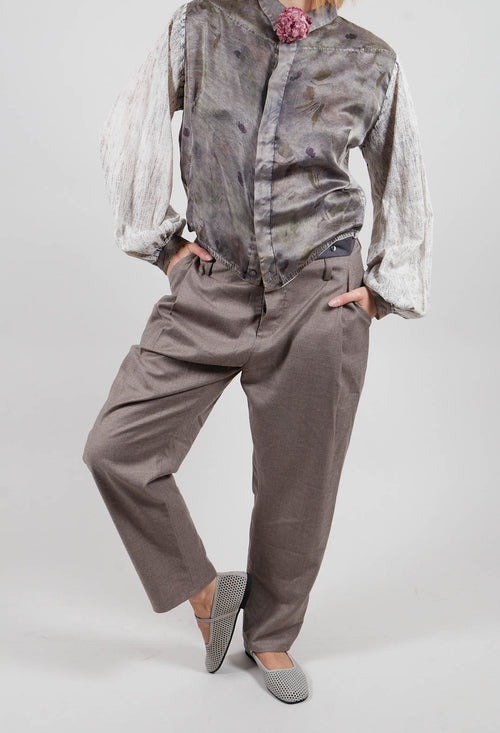 Contrast Band Trousers in Original Grey