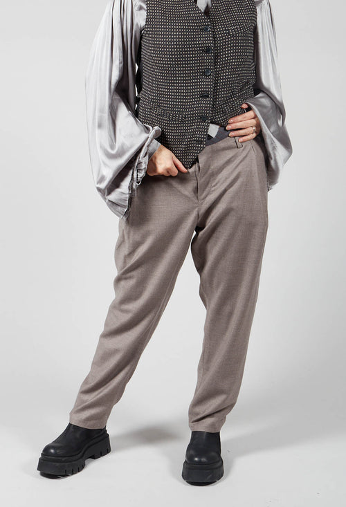 Contrast Band Trousers in Originsl Grey