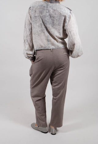 Contrast Band Trousers in Original Grey