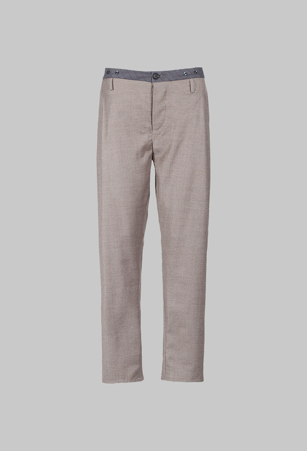 Contrast Band Trousers in Original Grey