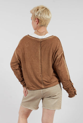 Ombre Long Sleeve Top in Original Brown