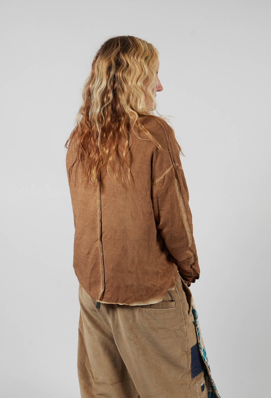 Ombre Long Sleeve Top in Original Brown