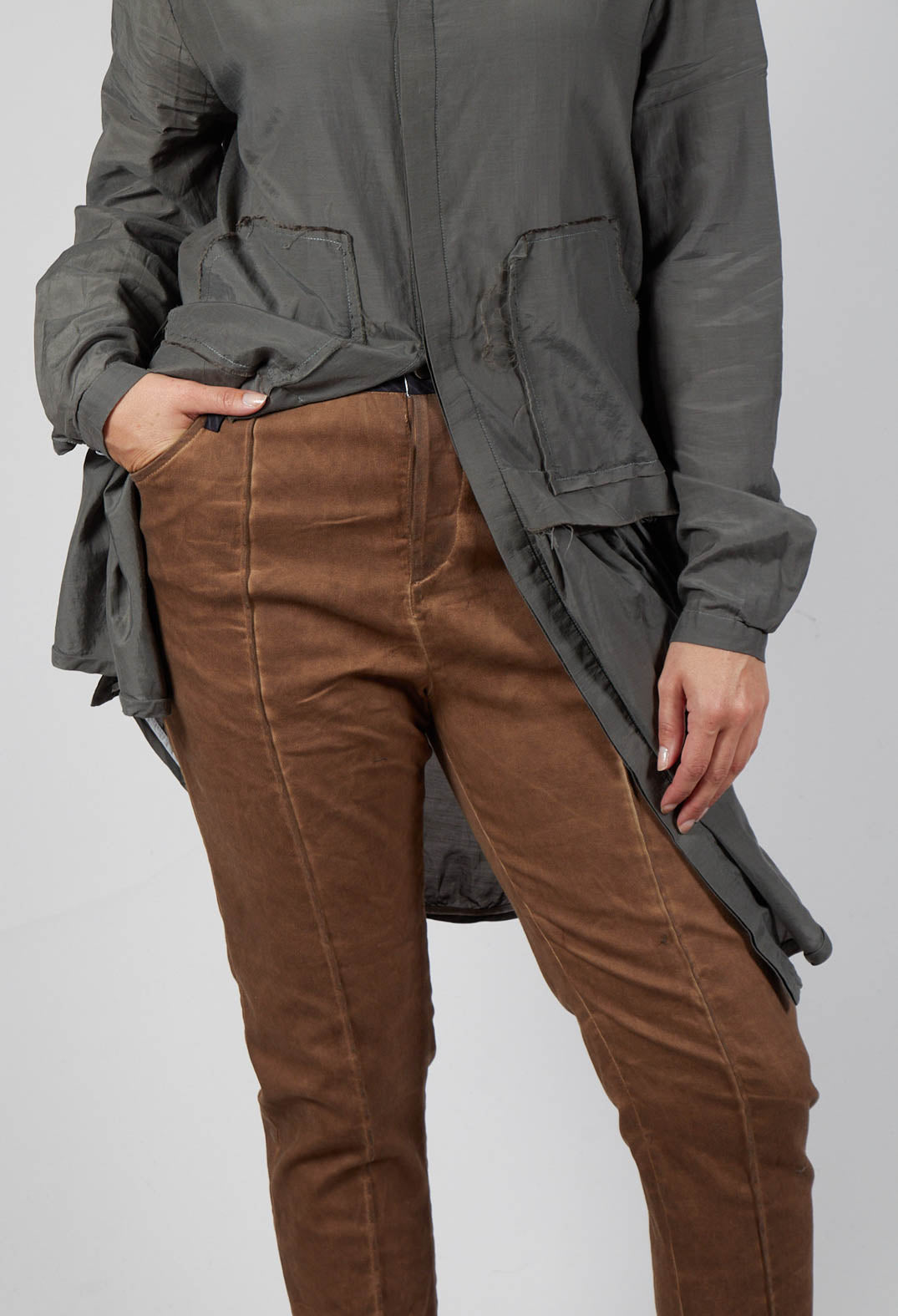 Bleached Jean Trousers in Brown