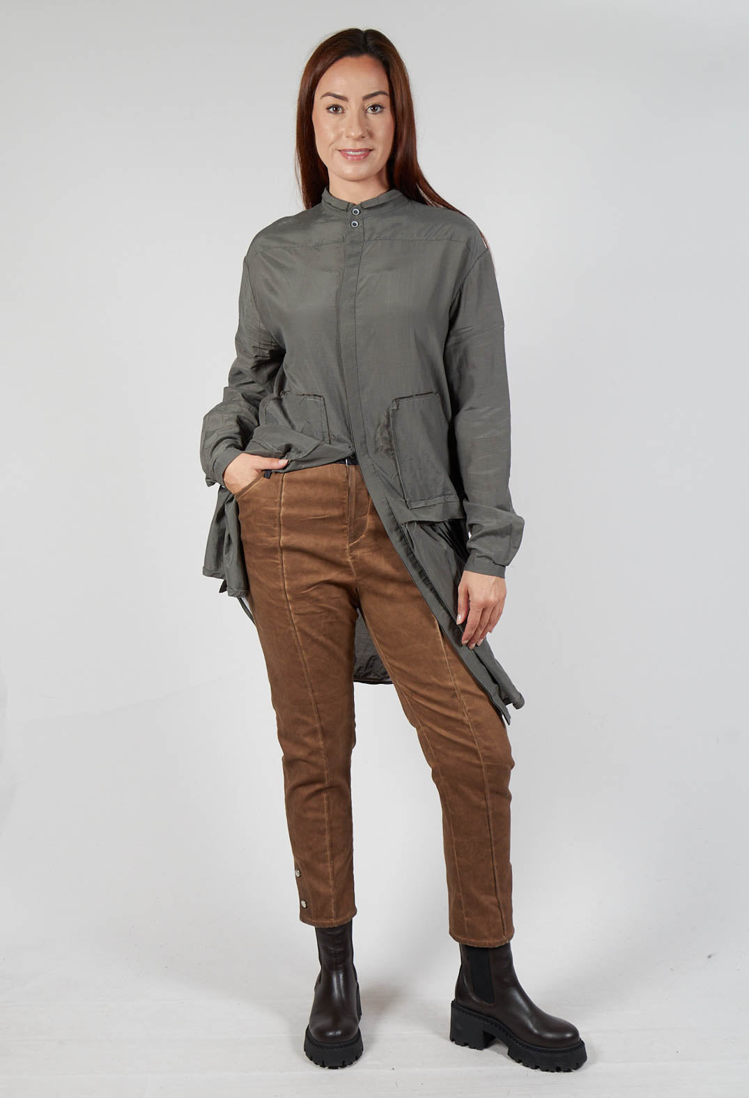 Bleached Jean Trousers in Brown