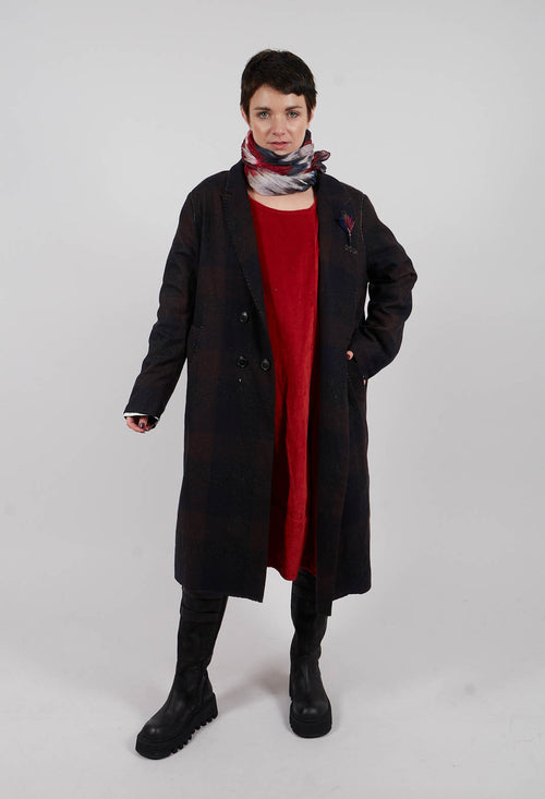 Pea Coat in Muted Tartan