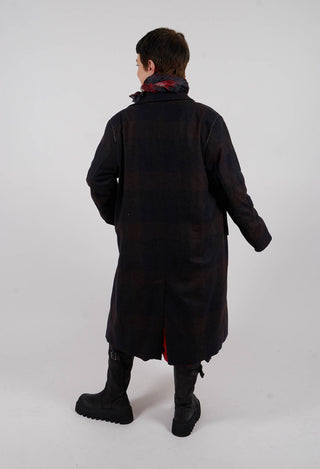 Pea Coat in Muted Tartan