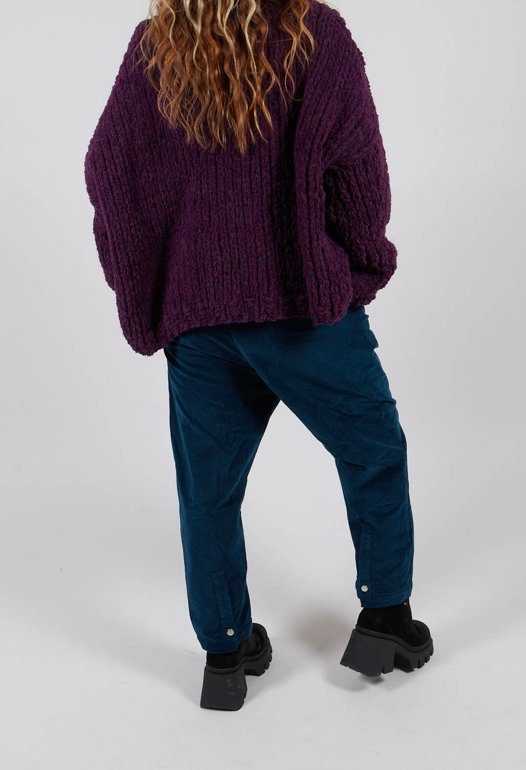 Velvet Straight Leg Trousers in Original Blue