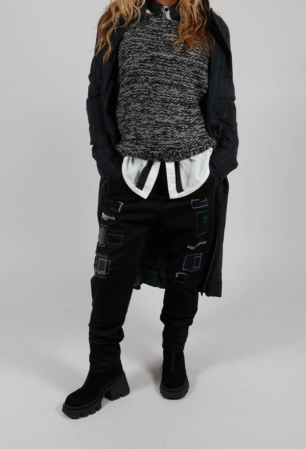 Stitch Skinny Leg Trousers in Original Black