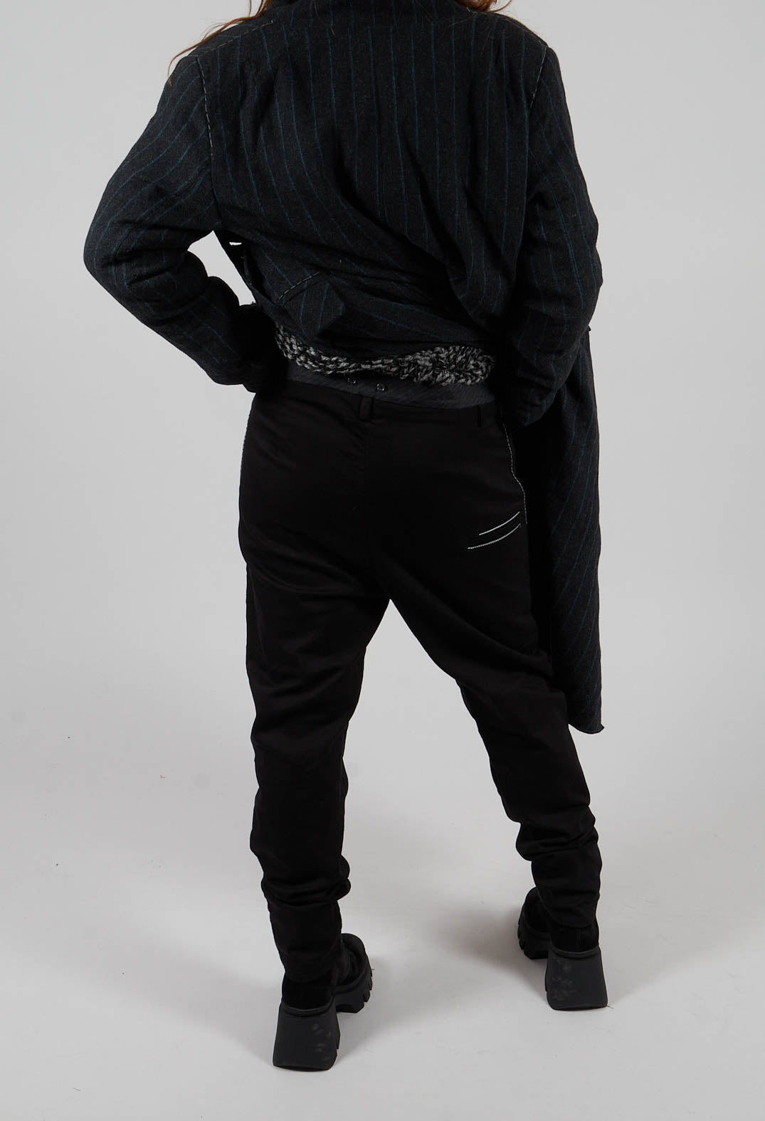 Stitch Skinny Leg Trousers in Original Black