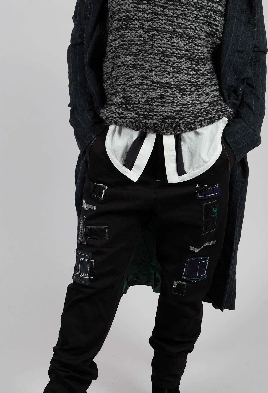 Stitch Skinny Leg Trousers in Original Black