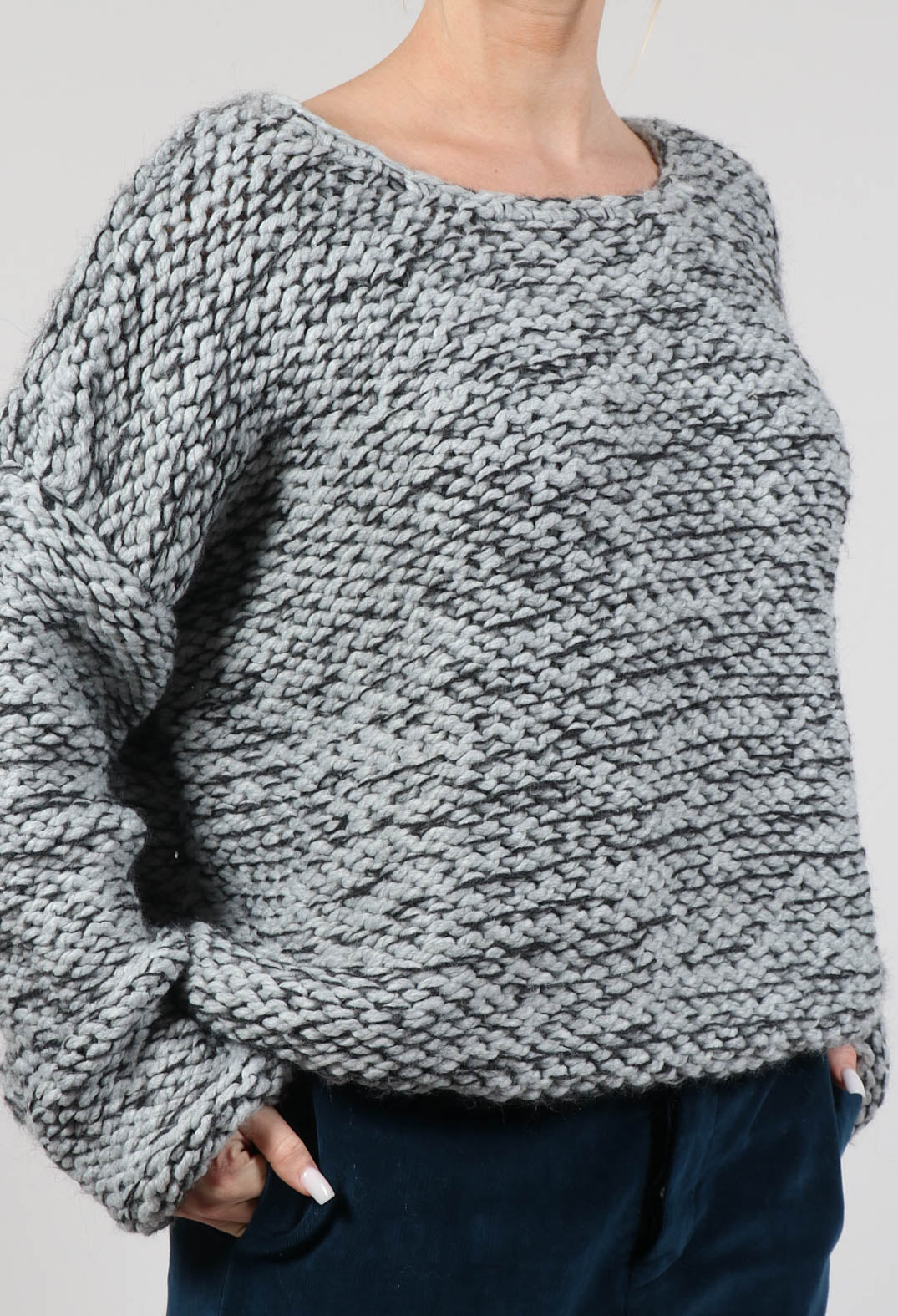 Purl Knit Jumper in Original Grey