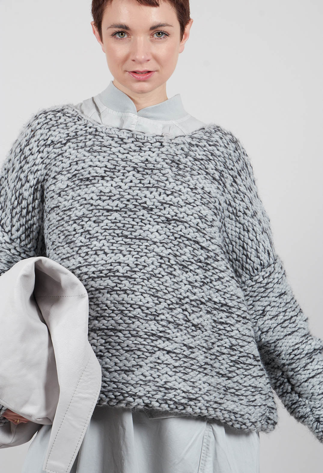 Purl Knit Jumper in Original Grey