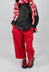 Pleated Trousers with Contrast Lining in Red Anthracite