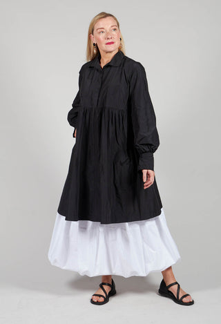 Smock Shirt Dress in Black