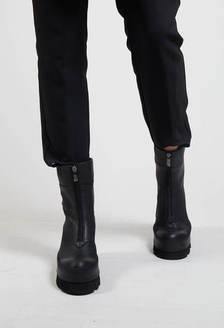 Wedge Heel Boots in Gasoline Nero