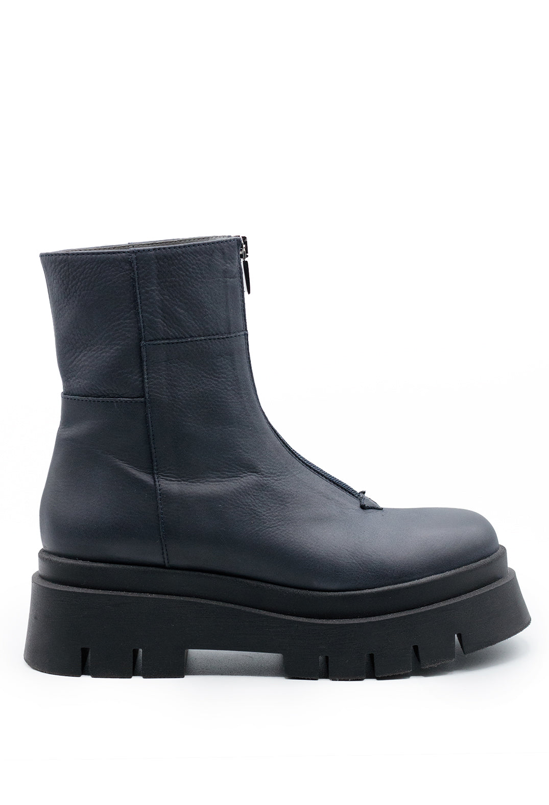 Boots With Front Zip in Gasoline Luna Blu