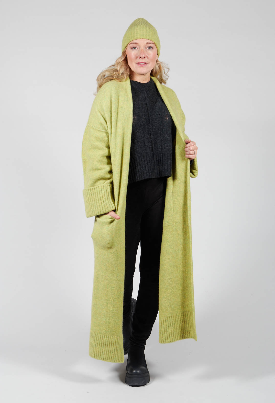 Merino Wool Overcoat in Green