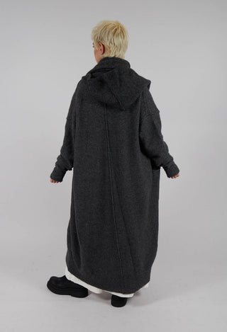 Cashmere Long Length Cardigan in Graphite