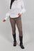 Suede Stretch Fit Skinny Trousers in Elephant Grey