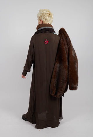 Silk Shirt Dress in Darkwood