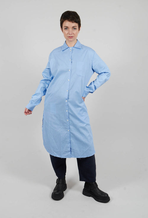 Longline Stripe Shirt in Blue
