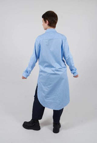 Longline Stripe Shirt in Blue