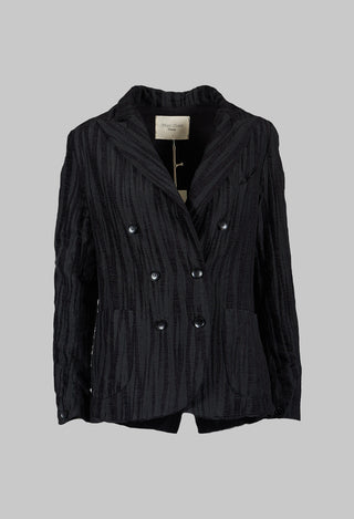 Textured Double Breasted Jacket in Black