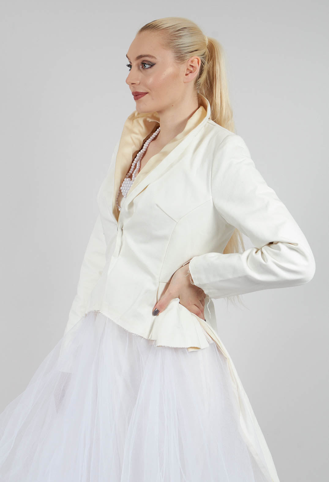 Snow White Long Blazer Tulle